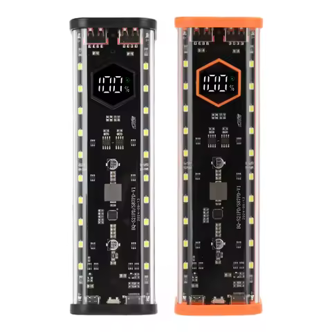 8*21700 Battery Holder Power Bank Case DIY Shell Dual USB Mobile Phone Charger Type-C 21700 Battery