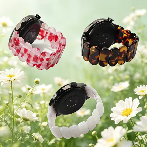 20mm 22mm Resin Stretchy Strap For Samsung Galaxy Watch4 5 6 7/Active 2/Gear sport Adjustable Wristb