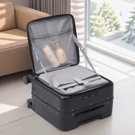 Bagasi Bawa Terbuka Depan untuk Wanita, Beg Kembara Kecil Ringan 18-Inci, Bagasi Bergolek Berdaftar 