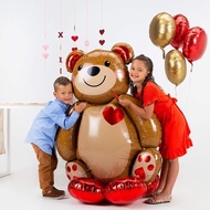 Large Size 91x65cm Bear Foil Balloon with Heart-shaped Decoration Per Banini Valentine's Day Decorat