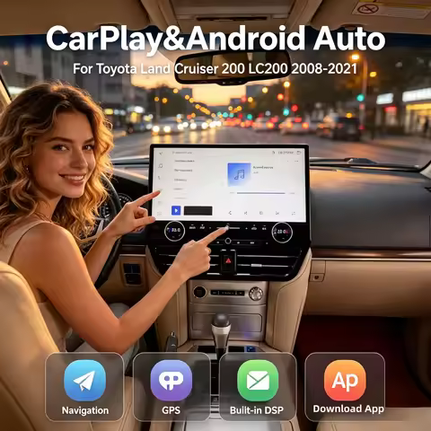 19.8 INCH BIG Qled Screen Android Auto For Toyota Land Cruiser 200 LC200 2008-2021 Car Radio Stereo 