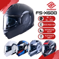 FASEED X600 Modular Helmet Double Visor Full Open Face 180° Flip Up ECE 22.06 Topi Keledar Helmet Fl