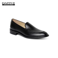 DAPPER รองเท้าหนัง แบบสวม U-Tip Plain Toe Loafers สีดำ