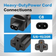 2 Pack IEC C8 to NEMA 5/6-15/20R Connector YACSEJAO 4-in-1 Figure 8 to 5-15R/5-20R/6-15R/6-20R AC Po