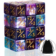 Sumind 24 Pieces MTG Dice Counters Token Dice Glitter D6 Dice Cube Loyalty Counter Dice Compatible w