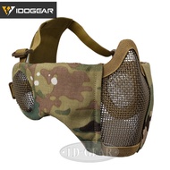 IDOGEAR Airsoft Mask Mesh Half Face Mask With Ear Protection Paintball Gear 3601