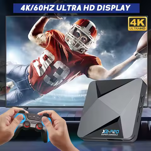 X2 PRO Retro Video Game Console TV Box 4K UHD Output Video Game Console 60+ Game Emulators for Andro