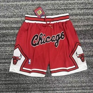 Jordan High Quality Chicago Bulls Sports Basketball Shorts American Jor/don/Red Summer Breathable Ca