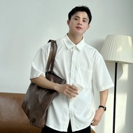 HALLEY A15 Korean Fashion Comfortable Form Velvet Short Sleeve Shirt for Men and Women