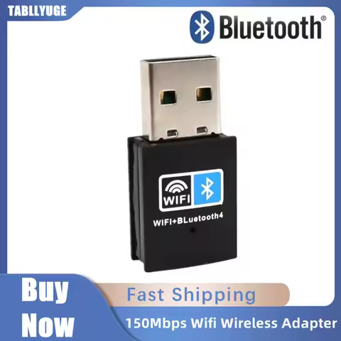 150Mbps WiFi Bluetooth Wireless Adapter USB 2.0 Adapter 2.4G Bluetooth V4.2 Dongle Network Card RTL8