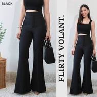 18decem กางเกงขาม้า กางเกงผ้าเอวสูง ทรงม้าใหญ่ (ไม่มีกระเป๋า) S-2XL