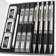Nicpro Art Mechanical Pencil Set in Case, 4 PCS Metal Drafting Pencil 0.5 mm & 0.7 mm, Lead Pencil w