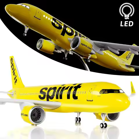 A320 NEO Spirit Airlines 47CM 1/80 Diecast Airplanes A320NEO Miniature Plane W Light & Wheel Landing