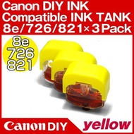 Canon DIY INK 5e/726/821 Compatible INK TANK yellow×3Pack