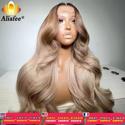 Body Wave HD 13x6 Ombre Blonde With Root Color Lace Front Wigs Human Hair Ash Blonde Lace Frontal Wi