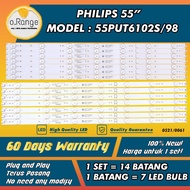 55PUT6102S/98 PHILIPS 55"LED TV BACKLIGHT (LAMPU TV) PHILIPS 55 INCH LED TV BACKLIGHT 55PUT6102 55PU