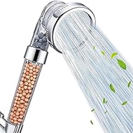 Filtered Shower Head for Hard Water, High Pressure 3 Modes Shower Heads with Handheld Spray, Water Softener Showerhead Set with Mineral Beads to Remove Chlorine &amp; Fluoride for Dry Hair &amp; Skin