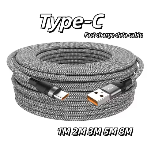 6A Extended USB TYPE-C Cable Braided Data Cable Suitable for Samsung, Huawei,Xiaomi Switch, Sony PS5