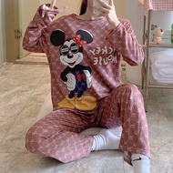 sleepwear Korean Fashion Adult Sleepwear Terno Pajama Long Sleeve for Women’s Pambahay