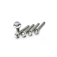 Flange Bolt Bolt M8 x 20 (2 cm) Stainless 304 A2-70 (10 key) 12 Thread/