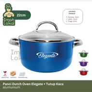 Mikado 22cm Dutch Oven Pan - Aluminum Pan + Glass Lid