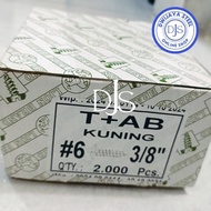 6X3/8" 1 BOX TSAT YELLOW MOON LION SCREW TS TAB TSAB TSAT 6X3/8" SCREW T+AB 1CM