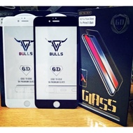 TEMPERED GLASS FULL 6D BULLS iphone 6 6S 6PLUS 6SPLUS 7 8 7PLUS 8PLUS X XS