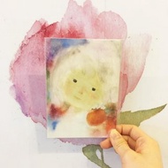 岩崎知弘-女孩與柿子-插畫明信片