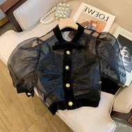 Modern Filipiniana Barong Blouse Bolero Organza Shirt Top for Women Asian Inspired Attire for Women