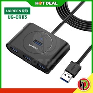 Hotdeal Ugreen CR113 USB 3.0 to 4 x USB3.0 Hub - Ugreen 4 Ports Ugreen USB 3.0 Hub - Ugreen 4-in-1 U