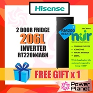 SEDA [FREE GIFT] Hisense 2 Door 206L RT220N4ABN Black Inverter Fridge Refrigerator