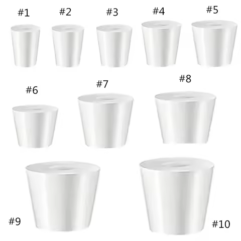 Silicone Rubber Tapered Plug With Hole Food Grade Rubber Stopper for Fermentation Barrel Airlock Val