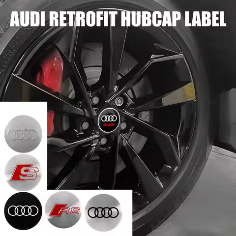 4PCS 56/60/65MM Car Emblem Wheel Hub Cap Decals Stickers For Audi A3 A4 A6 C6 B8 8P Q3 B7 A5 A1 Slin