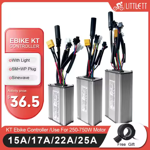 KT Ebike Controller 36V48V 250W 350W 500W 750W Brushless Electric Bike Bicycle Controller with Light