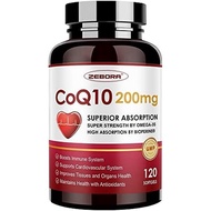 ZEBORA CoQ10 200mg Softgels, 120 Servings