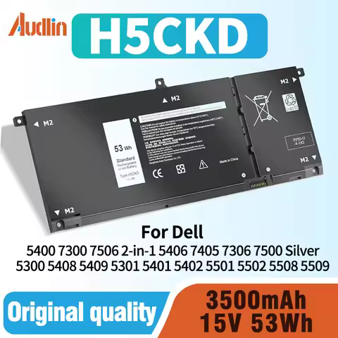 15V 53Wh H5CKD Battery for Dell Inspiron 5300 5401 5408 5409 5501 5508 5400 7405 7300 7500 Latitude 