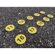 (Yellow) Table Number Sign Arrangement Set Of 10 Pieces/20 Pieces Cute Numbers Cue Cards Plasticwood