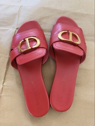 【正品】Dior 30 Montaigne Slide 紅色平底拖鞋