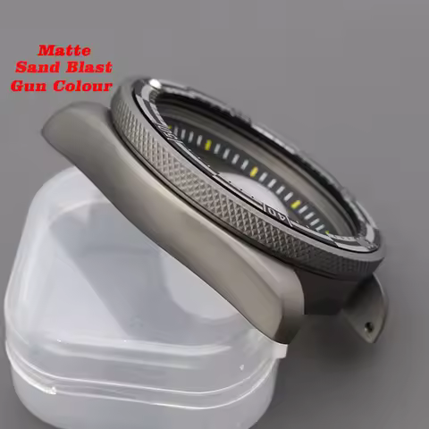 SKX009 SKX007 Men's Watch Case Sand Blast Matte Gun Colour Fit NH34 NH35 NH36 Automatic 316L Stainle