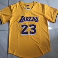 Boutique Jersey Mens 2025 Luka Doncic/LeBron James Yellow Short Sleeve Jersey