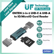 ONTEN 2-in-2 USB-C & USB-A to SD MicroSD TF Card Reader OTG Adapter for MacBook iPad Laptop Phone OT