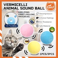 CATTO Pet Toy Frog Vermicelli Bird Sound Ball Cat Toy Bell Ball Mainan Kucing Bola Cat Teaser Play C