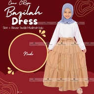 DRESS SET SKIRT WITH BLOUSE BUDAK MUSLIMAH FASHION COMO CRPE READY STOCK