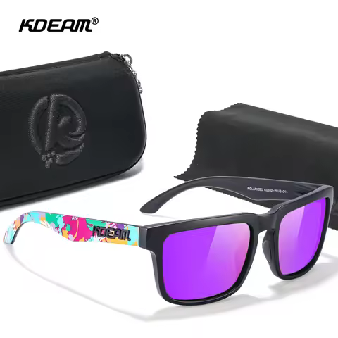 KDEAM Large Size Men's Sunglasses Polarized Photochromic Night Vision Goggles Oversized Sun Glasses 