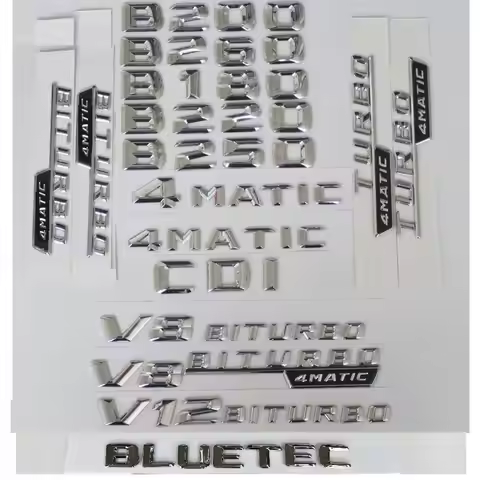 3D Chrome Silver Letters W246 B150 B160 B180 B200 B220 B230 B250 B260 B280 CDI CGI BLUETEC 4MATIC Em