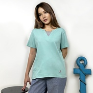 PORTLAND เสื้อยืดแขนสั้นคอริ้ว / Short Sleeves T-Shirt with Embroidery (100% Cotton) (Green)