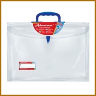 Clear Expanded Plastic Envelope w/ Handle Pushlock (LONG) Adventurer & Veco