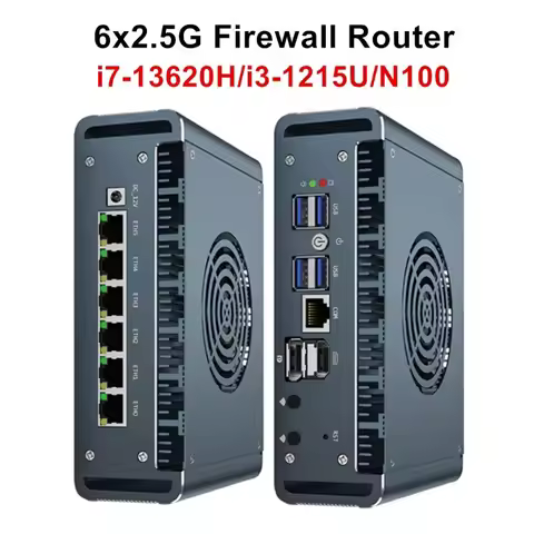 Topton Metal I7 13620H I3 1215U N100 Firewall Mini PC 6x2.5G LAN Intel I226-V DDR5 NVMe Proxmox PfSe