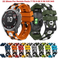 22 26MM Silicone Strap For Garmin Fenix 7 7X 6 6X Pro 5 5X Plus 3HR 935 945 S60 S62 Quick Fit Wristband Smartwatch Band Bracelet
