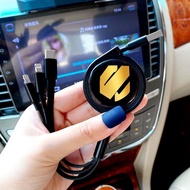 For Alphard Car 3 In 1 Retractable Phone Cable Type C USB Fast Charging Cable for Toyota alphard Agh